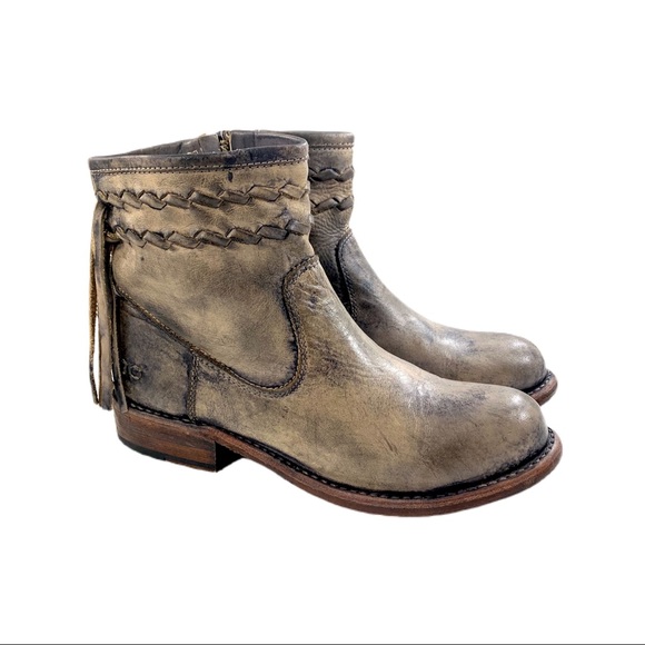 Bed Stu Craven Distressed Fringe Ankle Moto Boot 6 - Picture 3 of 9